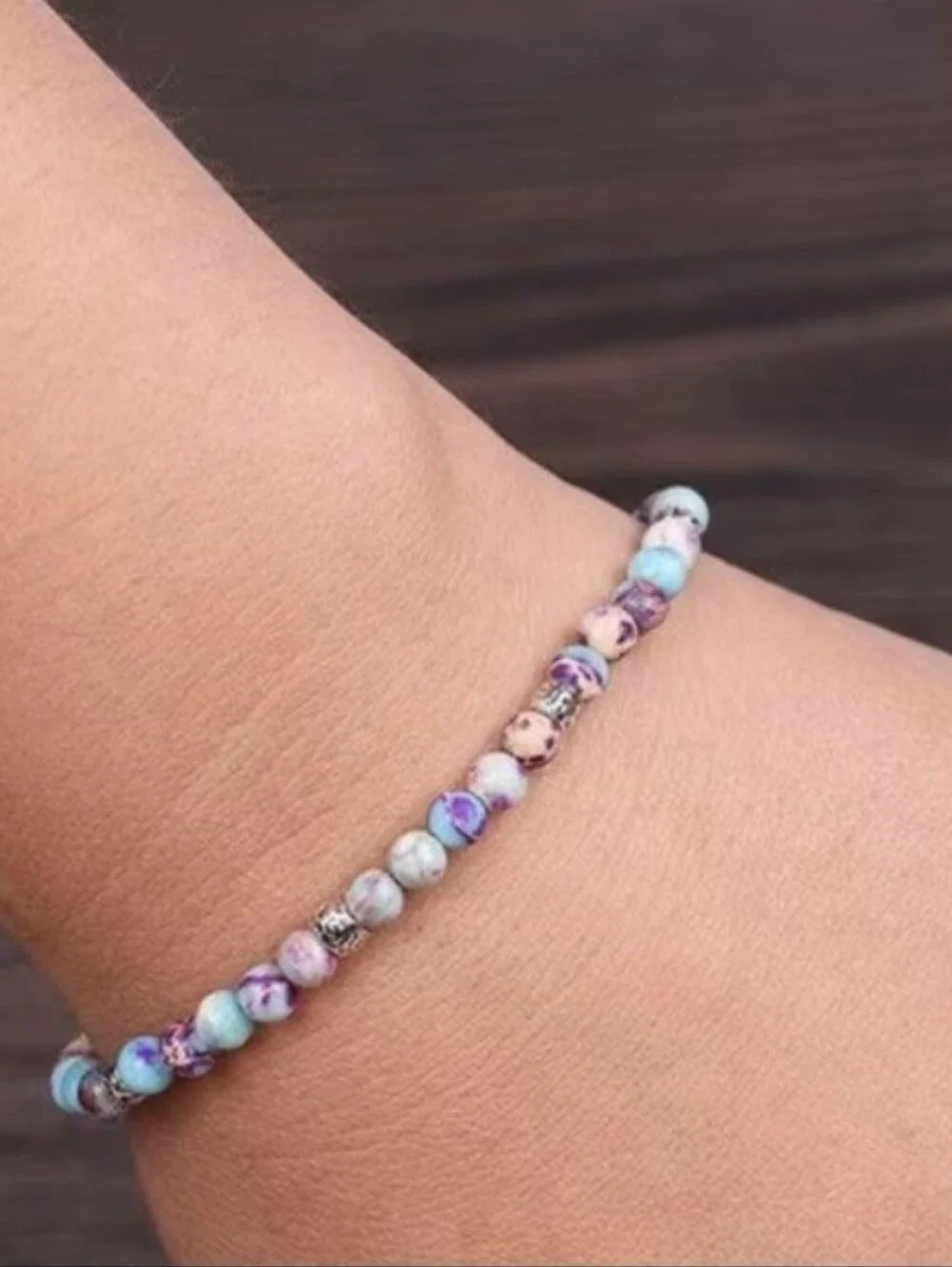💜💜NEW💜💜 PRETTY!! 4MM EMPEROR STONE Adjustable Bracelet